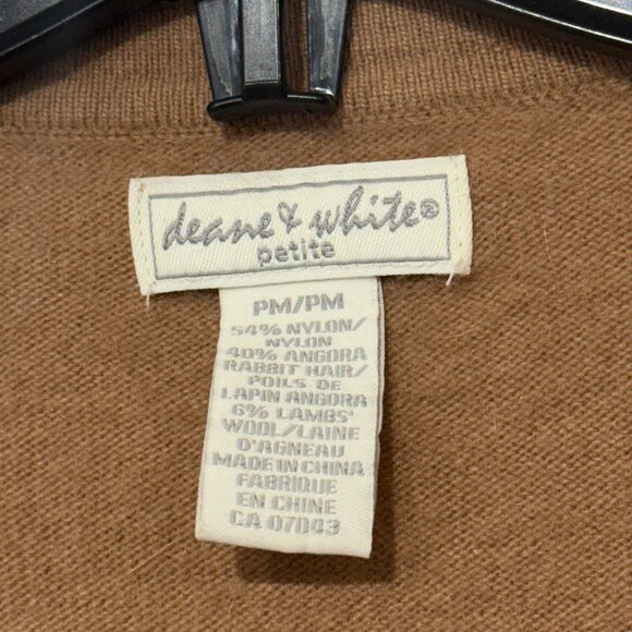 3/$20, Deane & White Camel V-Neck Angora Rabbit Hair Cardigan for Women - Picture 3 of 9